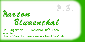 marton blumenthal business card